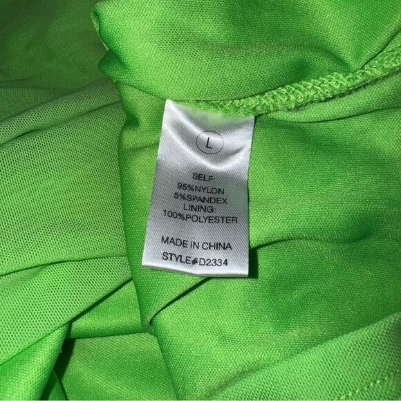 Fashion Nova Solid Vibrant Green Strapless Cutout Bodycon Scrunch Mini Dress L - Picture 9 of 13